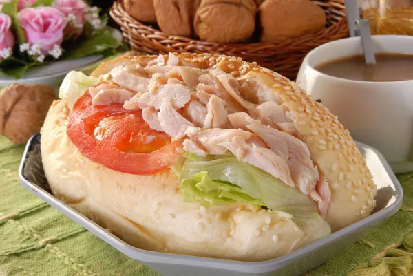 Geräuchertes Hühnersandwich — Stockfoto