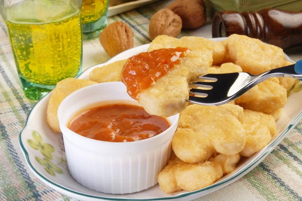 Stekt kyckling nuggets — Stockfoto