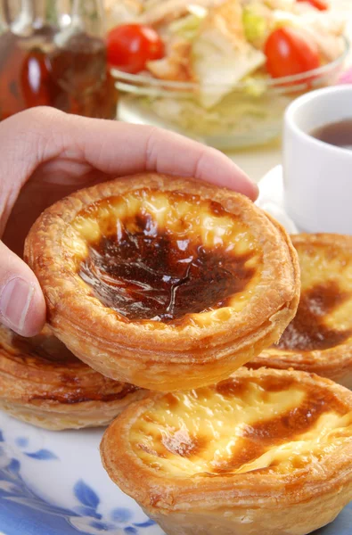 Portuguese egg tart — Stock Photo, Image