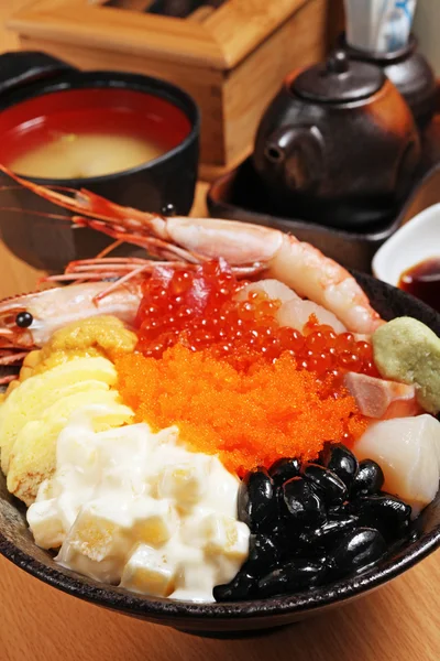 Seafood rice bowl — Stock Photo, Image