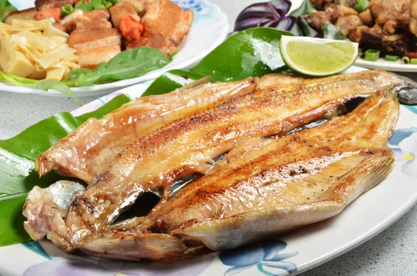 Pan fried trout — Stock Photo, Image