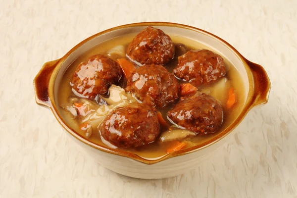 Braised pork balls in soy sauce — Stock Photo, Image