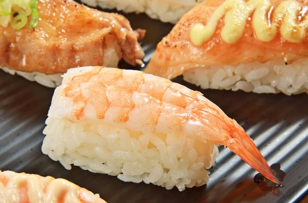 Zbliżenie Krewetki Nigiri Sushi — Zdjęcie stockowe