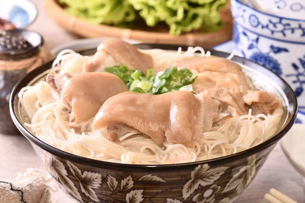 Vermicelli Com Perna Porco Alimento Popular Taiwan — Fotografia de Stock