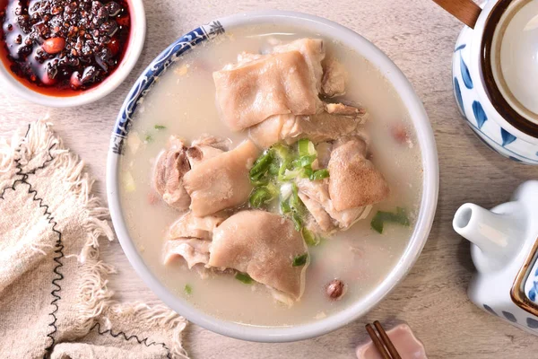 Pinda Varkensvlees Knokkels Soep Een Populaire Straat Voedsel Taiwan — Stockfoto