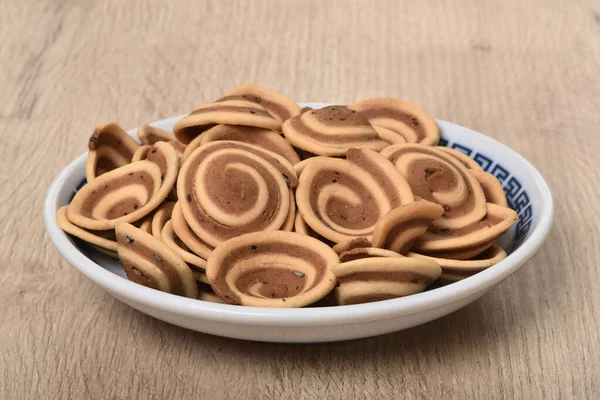 Taiwan Snack Tradizionale Chiamato Come Cracker Orecchio Maiale Biscotti Spirale — Foto Stock