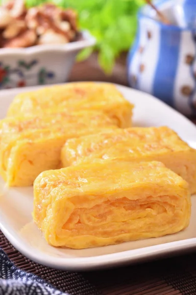 Tamagoyaki Rollo Huevo Tradicional Japonés — Foto de Stock