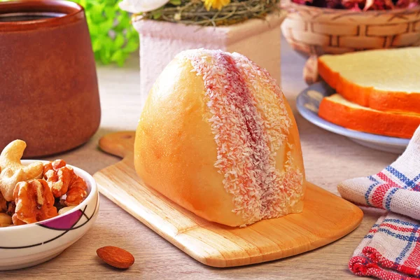 Erdbeer Sandwich Brot Ist Ein Beliebtes Lebensmittel Taiwan — Stockfoto