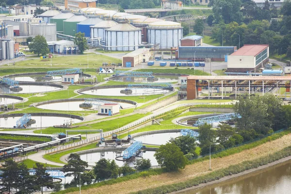 Waste water treatment plant Royalty Free Stock Photos