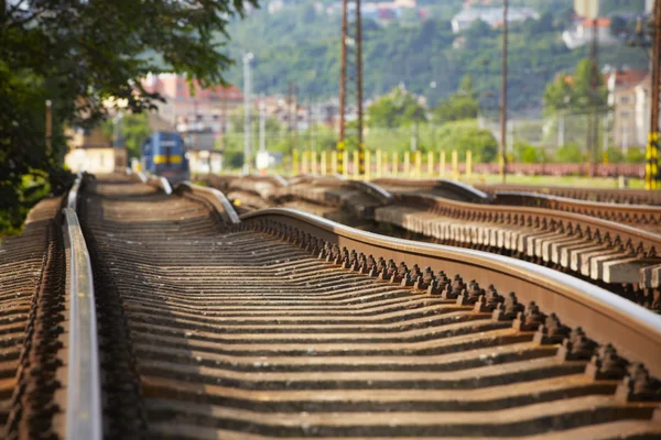 Byte av järnvägen spår — Stockfoto
