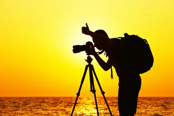 Fotógrafo na praia — Fotografia de Stock