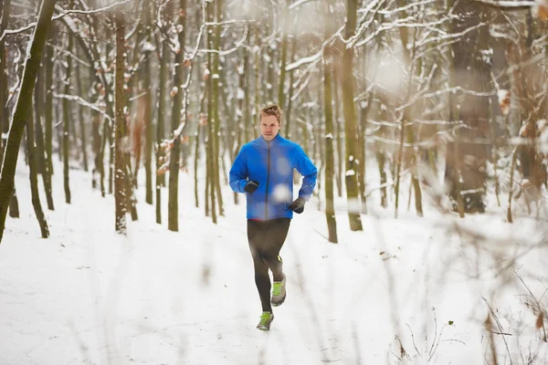 Winter jogging — Stock Photo, Image