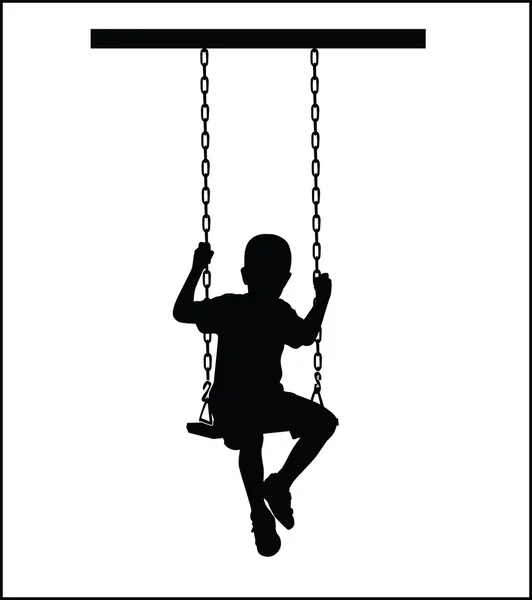 Boy on a seesaw — Stock Vector