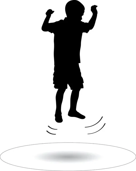 Boy jumping on the trampoline — Stock Vector