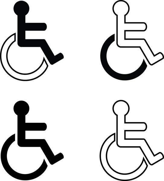 Vier verschillende labels voor mensen met een handicap — Stockvector