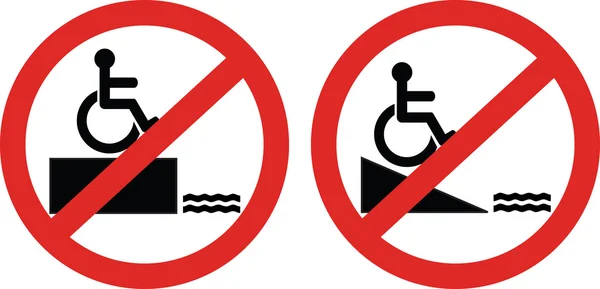 Denied access for disabled people — Stock Vector