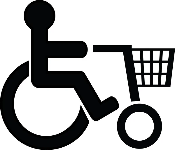 Chariot pour personnes handicapées — Image vectorielle