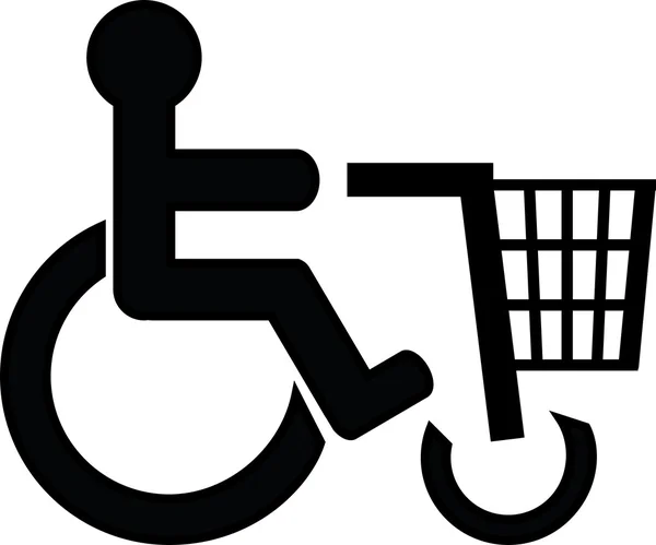 Chariot pour personnes handicapées — Image vectorielle