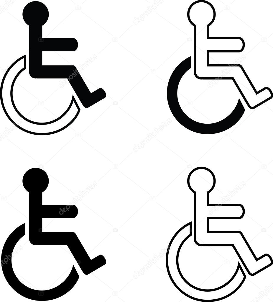 Four different labels for the disabled