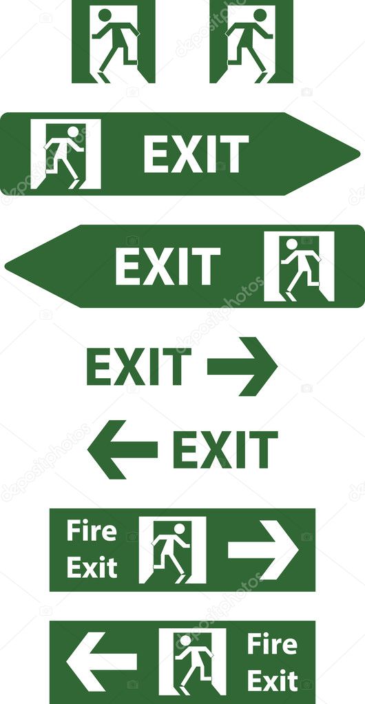 Emergency exit signs vector illustration