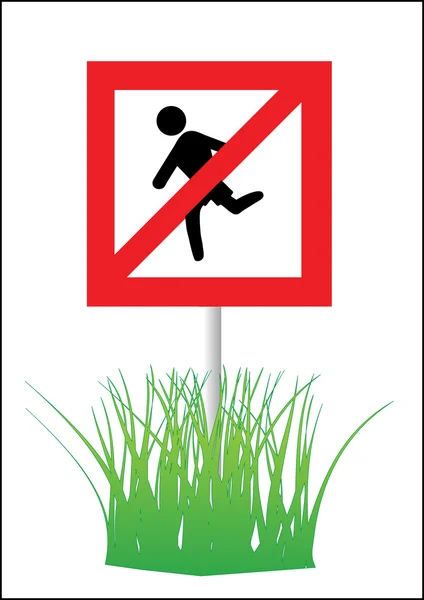 Hålla bort gräs tecken vektor illustration — Stock vektor