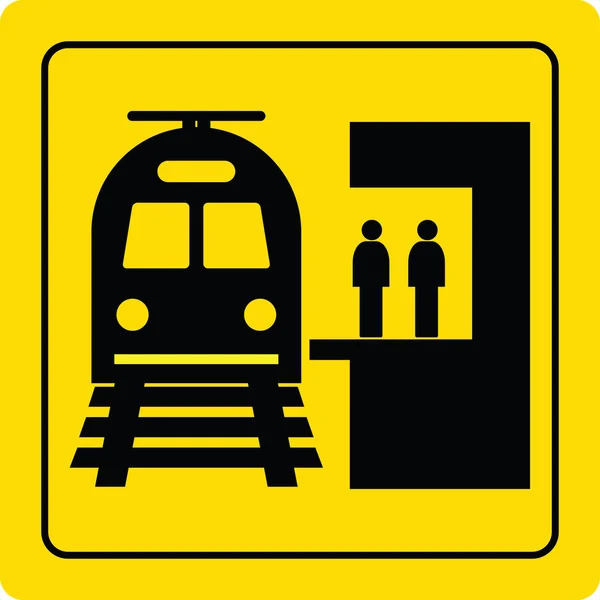 Estación de tren amarillo — Vector de stock