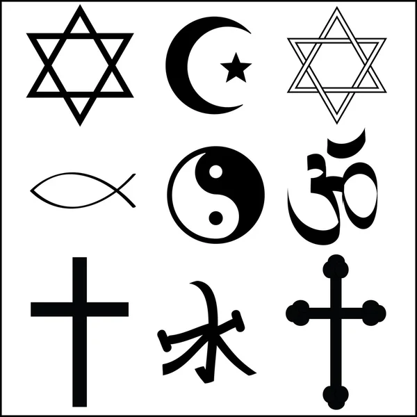 다양 한 종교적인 상징 — 스톡 벡터