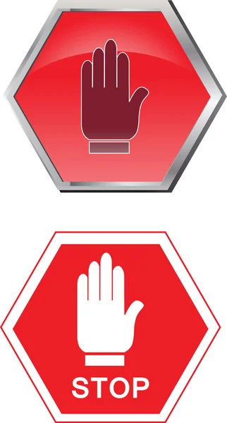 Stop signe avec la main — Image vectorielle