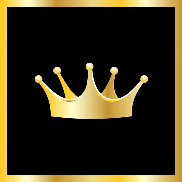 Golden crown in golden frame — Stock Vector