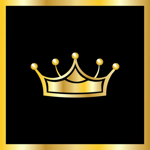 Golden crown in golden frame — Stock Vector