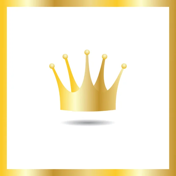 Corona dorata in cornice dorata — Vettoriale Stock