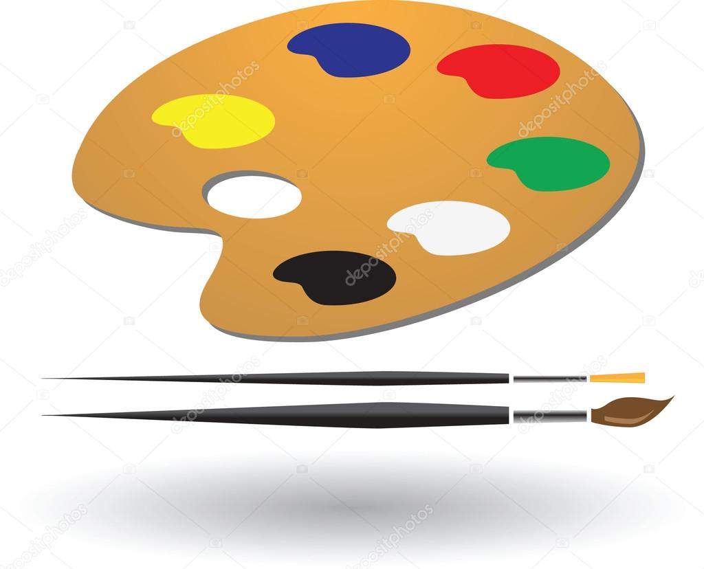 Painting tools and colors vector illustration