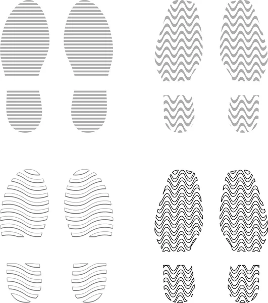 The collection of a imprint soles shoes — Stock Vector