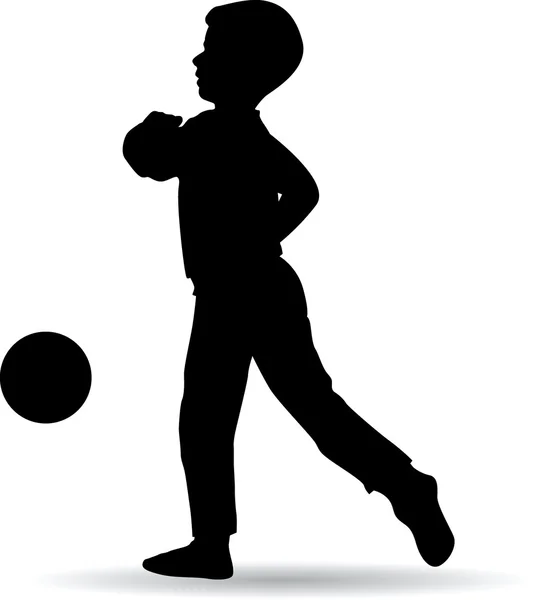 Garçon jouant vecteur de football — Image vectorielle