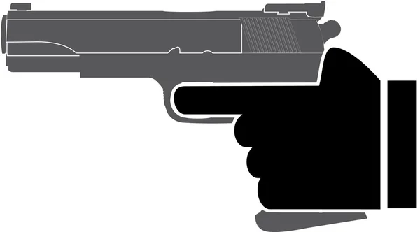 Hand met een pistool — Stockvector