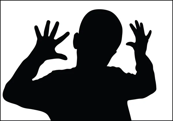 Boy showing ten fingers — Stock Vector