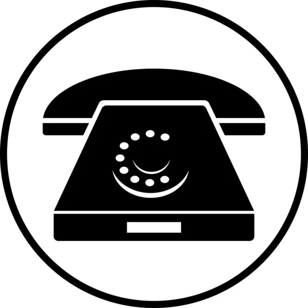 Illustrazione di un telefono rotante, nero — Vettoriale Stock