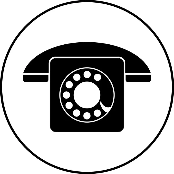 Illustration of a rotary phone, black — Stock Vector