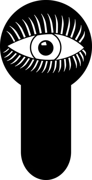 Eyes spy through keyhole — Stock Vector