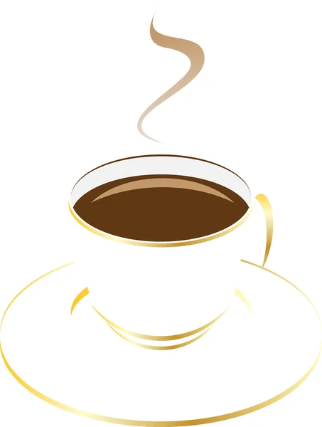 Золотая чашка кофе — стоковый вектор