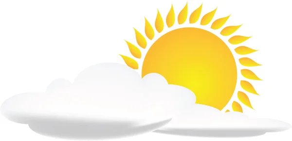 Sun with cloud on the sky — Stock Vector