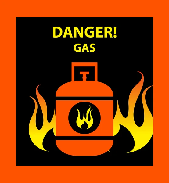 Gas propane butane danger sign — Stock Vector