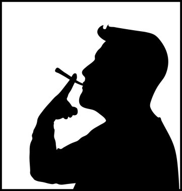 Marihuana ya da tütün füme adam