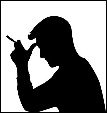 Marihuana ya da tütün füme adam