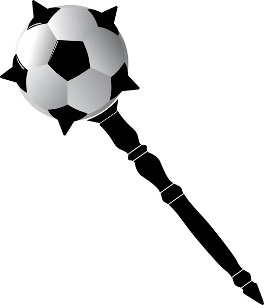 Soccer ball as mace — Stock Vector