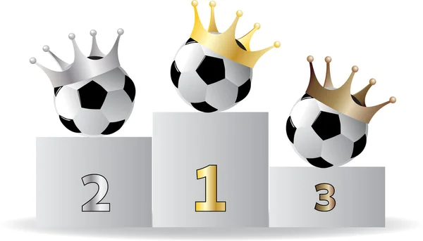 Awarding medals to the football throne — Stock Vector