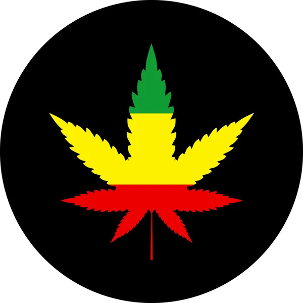 Rasta kleuren marihuana teken — Stockvector