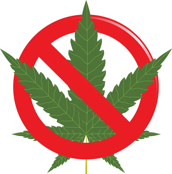 Marijuana prohibit sign — Stock Vector