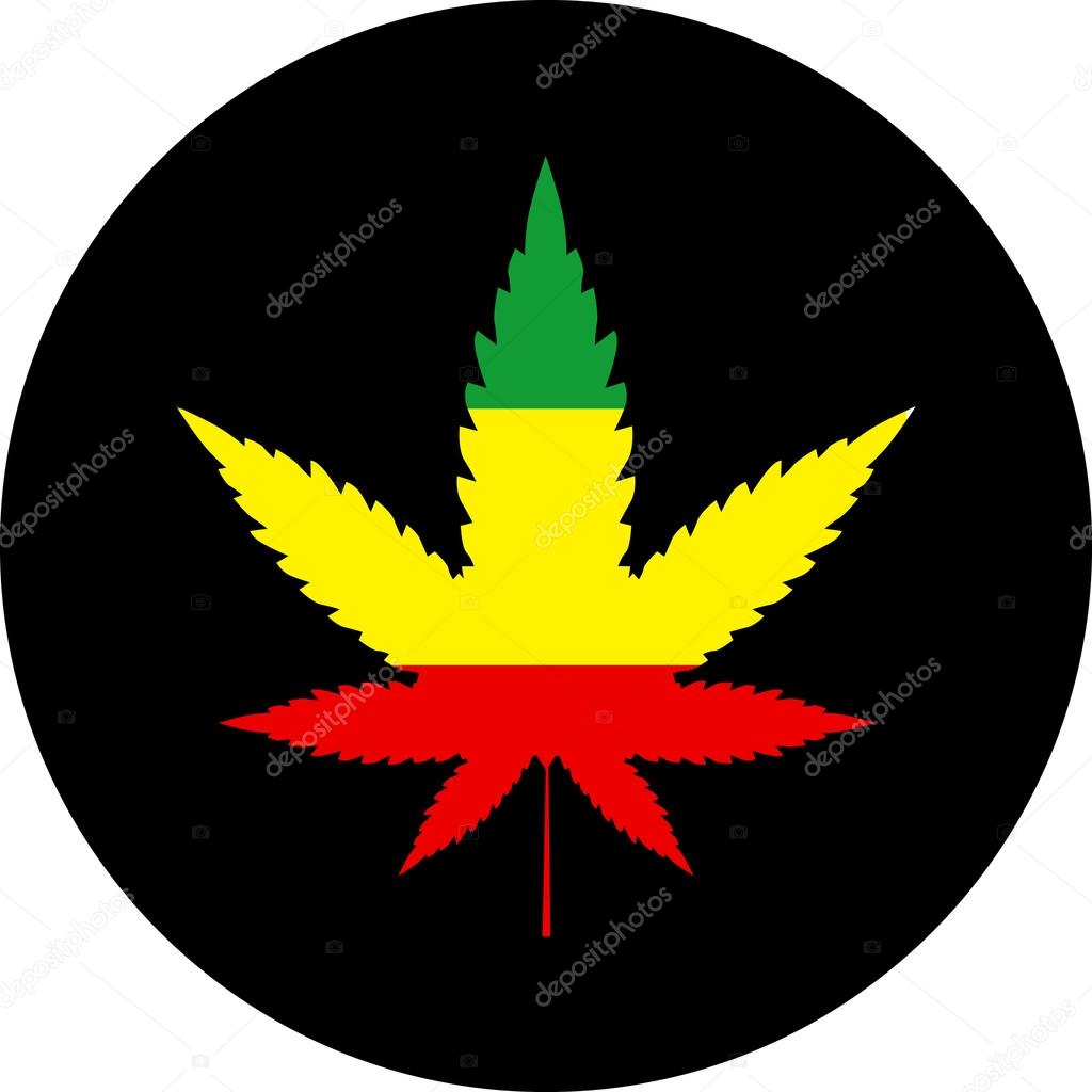 Rasta colors marijuana sign