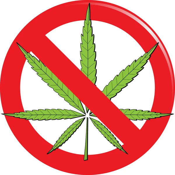 Marijuana interdire signe — Image vectorielle